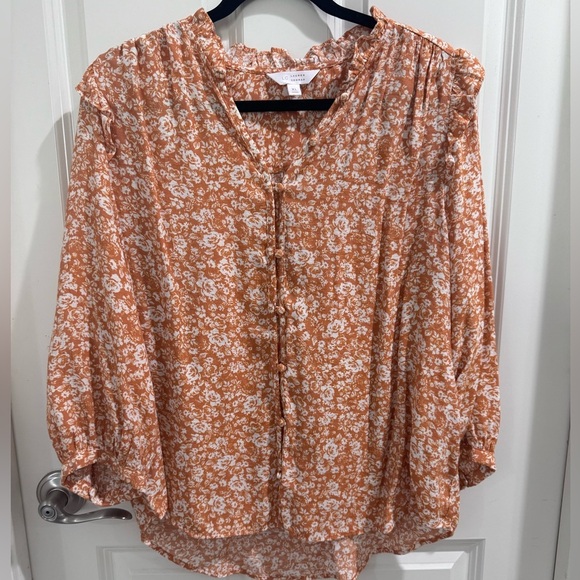 LC Lauren Conrad Tops - Lauren Conrad Floral Blouse size XL